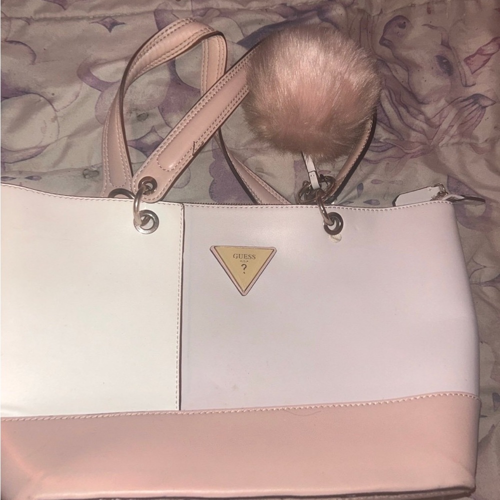 GUESS Pink and White Women's Bag